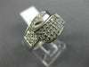 ESTATE WIDE .75CT DIAMOND 14KT WHITE GOLD 3D CLASSIC MULTI ROW ZIGZAG FUN RING