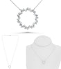 .38CT DIAMOND 14KT WHITE GOLD 3D ROUND & BAGUETTE CIRCLE OF LIFE LOVE NECKLACE