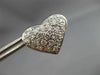ESTATE 1.70CT DIAMOND 14KT WHITE GOLD 3D PAVE HEART SHAPE LOVE EARRINGS #21492