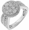 ESTATE WIDE 2.0CT DIAMOND 14K WHITE GOLD 3D ROUND CLUSTER HALO ENGAGEMENT RING