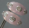 LARGE 37.55CT DIAMOND & AAA PINK QUARTZ 18KT WHITE GOLD CLIP ON HANGING EARRINGS