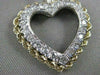 ESTATE DIAMOND 14KT WHITE & YELLOW GOLD ROPE FILIGREE OPEN HEART PENDANT #20123