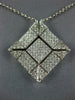 LARGE 1.75CT DIAMOND 14KT WHITE GOLD PRINCESS TWO IN ONE NECKLACE PENDANT #1584