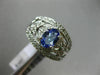 WIDE 1.05CT DIAMOND & AAA TANZANIITE 14KT WHITE GOLD 3D FILIGREE ENGAGEMENT RING