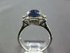 1.45CT DIAMOND & AAA SAPPHIRE 14K WHITE GOLD 3D CUSHION FILIGREE ENGAGEMENT RING
