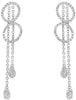ESTATE .76CT DIAMOND 14KT WHITE GOLD 3D INFINITY TEAR DROP LOVE HANGING EARRINGS