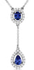 1.04CT DIAMOND & AAA TANZANITE 14KT WHITE GOLD PEAR SHAPE & OVAL LARIAT NECKLACE