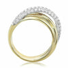 ESTATE WIDE .76CT DIAMOND 14KT TWO TONE GOLD MULTI ROW CRISS CROSS INFINITY RING
