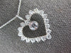 1.38CT DIAMOND 14KT WHITE GOLD SOLITAIRE OPEN HEART LOVE FLOATING PENDANT #27290