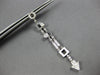ESTATE LARGE .45CT DIAMOND 14KT WHITE GOLD 3D MULTI SHAPE ARROW HANGING EARRINGS