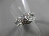 ANTIQUE WIDE .65CT DIAMOND 14KT WHITE GOLD 3D PAVE MOON DOUBLE BAND RING #3217