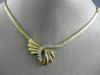 ANTIQUE .55CT DIAMOND 14KT WHITE & YELLOW GOLD 3D BOW FLAT SWIRL NECKLACE 1#7227