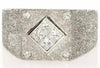 ESTATE .60CT DIAMOND 18KT WHITE GOLD PRINCESS & ROUND INVISIBLE SQUARE MENS RING
