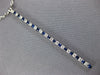 ESTATE LONG .61CT DIAMOND & AAA SAPPHIRE 18KT WHITE GOLD 3D CLASSIC BAR PENDANT