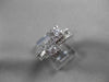 ANTIQUE WIDE .60CT ROUND DIAMOND 14KT WHITE GOLD SQUARE DOUBLE HALO RING #19430