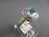 2.37CT DIAMOND & AAA AQUAMARINE 14KT WHITE GOLD CUSHION & ROUND ENGAGEMENT RING