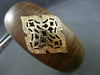 ESTATE .30CT DIAMOND 14K YELLOW GOLD HANDCRAFTED FILIGREE WOODEN BANGLE BRACELET