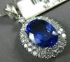 ESTATE EXTRA LARGE 6.60CT DIAMOND & AAA TANZANITE 18K WHITE GOLD 3D OVAL PENDANT