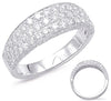 ESTATE WIDE 1.46CT DIAMOND 14KT WHITE GOLD 3D MULTI ROW PAVE ANNIVERSARY RING