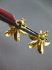 ESTATE LARGE .48CT DIAMOND 18K 2 TONE GOLD ROUND & BAGUETTE FLOWER STUD EARRINGS