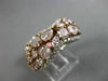 ESTATE WIDE 4.17CT WHITE & PINK DIAMOND 18KT WHITE GOLD CLUSTER ANNIVERSARY RING
