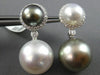 EXTRA LARGE .45CT DIAMOND & SOUTH SEA TAHITIAN PEARL 18KT WHITE GOLD 3D EARRINGS