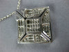 LARGE 1.75CT DIAMOND 14KT WHITE GOLD PRINCESS TWO IN ONE NECKLACE PENDANT #1584