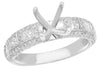 LARGE 1.09CT DIAMOND 14KT WHITE GOLD 3D PRINCESS & ROUND 4 PRONG ENGAGEMENT RING