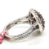 WIDE 2.66CT WHITE & PINK DIAMOND 18KT WHITE & ROSE GOLD MULTI SHAPE CLUSTER RING