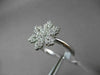 ANTIQUE .39CT DIAMOND 18KT WHITE GOLD 3D FILIGREE PAVE SNOWFLAKE FLOWER RING