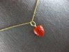 AAA CORAL 14KT YELLOW GOLD 3D HANDCRAFTED STRAWBERRY FUN FLOATING PENDANT #28215