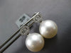 LARGE .23CT DIAMOND & AAA SOUTH SEA PEARL 18KT WHITE GOLD ROUND HANGING EARRINGS