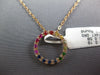 .77CT DIAMOND & AAA MULTI COLOR SAPPHIRE 14KT ROSE GOLD CIRCLE OF LIFE PENDANT