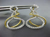 LARGE .63CT DIAMOND 18K 2 TONE GOLD MULTI ROW INFINITY OVAL FUN HANGING EARRINGS
