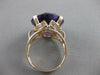 ANTIQUE LARGE 23CT AAA AMETHYST 14KT YELLOW GOLD FILIGREE SOLITAIRE RING #21473
