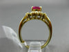 ESTATE WIDE 1.32CT DIAMOND & AAA RUBY 14K YELLOW GOLD FLOWER ENGAGEMENT RING 132
