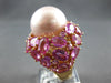 EXTRA LARGE 15.47CT AAA PINK SAPPHIRE & PINK SOUTH SEA PEARL 18KT ROSE GOLD RING