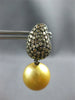 ESTATE LARGE 2.65CT MOCHA DIAMOND & AAA GOLDEN SOUTH SEA PEARL 18KT BLACK GOLD EARRINGS