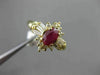 ANTIQUE 1.05CT DIAMOND & AAA RUBY 14KT YELLOW GOLD CLUSTER ENGAGEMENT RING