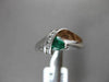 ESTATE .43CTW DIAMOND & AAA EMERALD 14KT WHITE GOLD TRILLION FUN FRINDSHIP RING