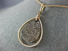 LARGE 2.03CT WHITE & CHOCOLATE FANCY DIAMOND 18KT ROSE GOLD 3D TEAR DROP PENDANT