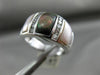 ESTATE WIDE .51CT DIAMOND & AAA MOTHER OF PEARL 14KT WHITE GOLD 3D COCKTAIL RING