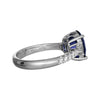 ESTATE 4.74CT DIAMOND & AAA SAPPHIRE 18KT WHITE GOLD OVAL TRAPEZOID & ROUND RING
