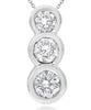 .59CT DIAMOND 14KT WHITE GOLD CLASSIC 3 STONE PAST PRESENT FUTURE LOVE NECKLACE