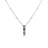 4.60CT DIAMOND & AAA MULTI COLOR SAPPHIRE 18K WHITE GOLD 3 STONE LARIAT NECKLACE