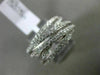 ESTATE WIDE 1.13CT DIAMOND 18KT WHITE GOLD 3D MULTI ROW CRISS CROSS FUN RING