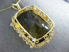 EXTRA LARGE 96.76CT DIAMOND & AAA SMOKY TOPAZ 14KT YELLOW GOLD FILIGREE PENDANT