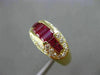 ANTIQUE WIDE 2.3CT DIAMOND & RUBY 18K YELLOW GOLD PAST PRESENT FUTURE RING 22031
