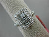 ESTATE LARGE 1.02CT ROUND & BAGUETTE DIAMOND 18KT WHITE GOLD 3D ENGAGEMENT RING