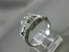 ESTATE WIDE .66CT DIAMOND 14K WHITE GOLD BEZEL SQUARE HALO ENGAGEMENT RING 18671